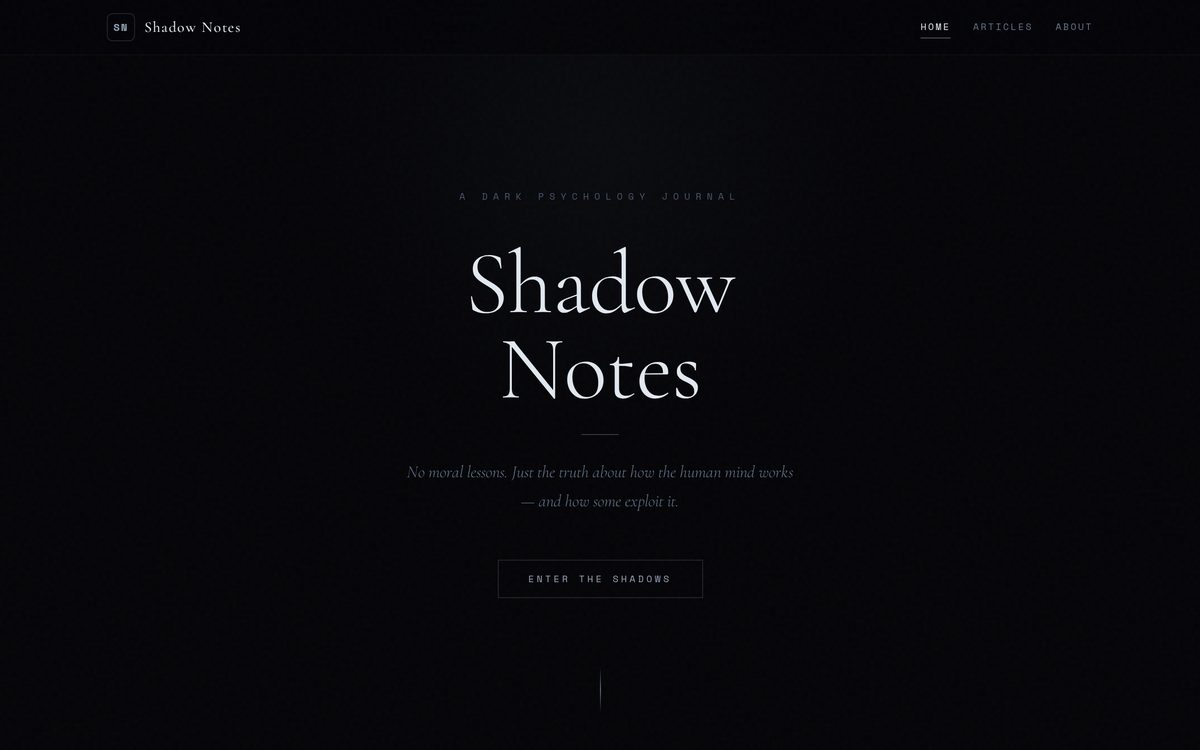 Shadow Notes — dark psychology journal