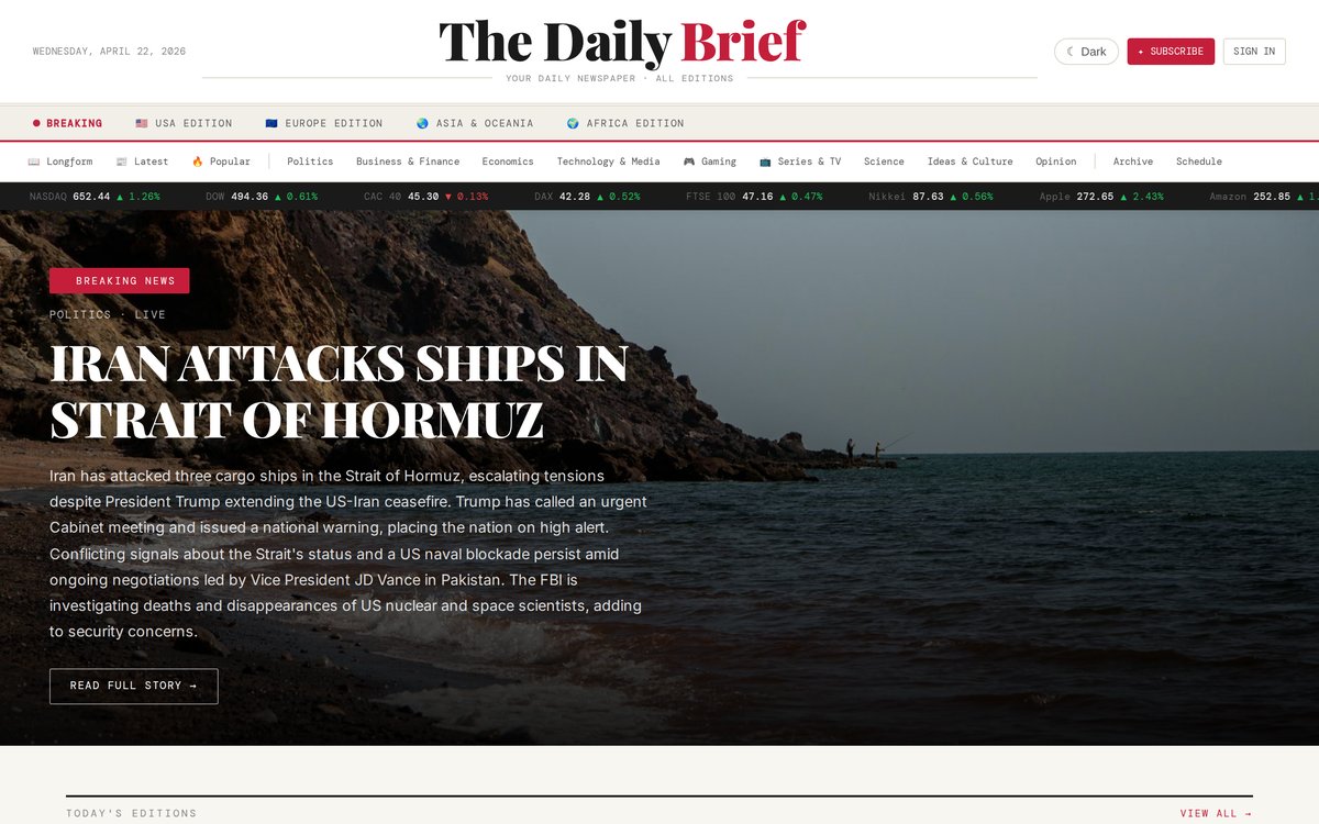 The Daily Brief — front page